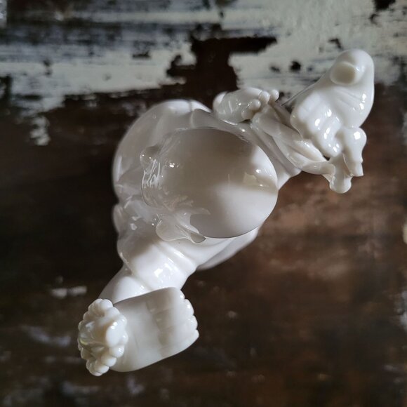 Vintage Blanc de Chine White Porcelain Laughing Buddha Statue Figurine - Picture 6 of 7